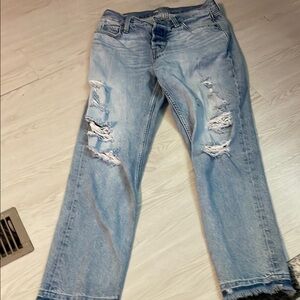 Women's Light Blue Distressed Jeans